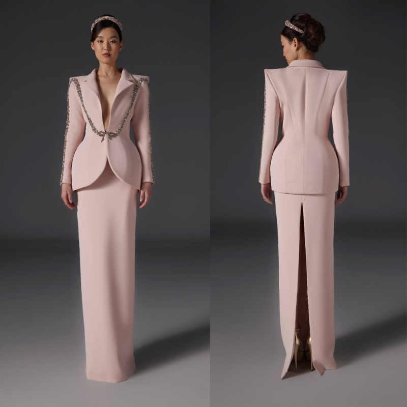 Women Formal Wear With Tie - Комплекты платьев-блейзеров для выпускного вечера для