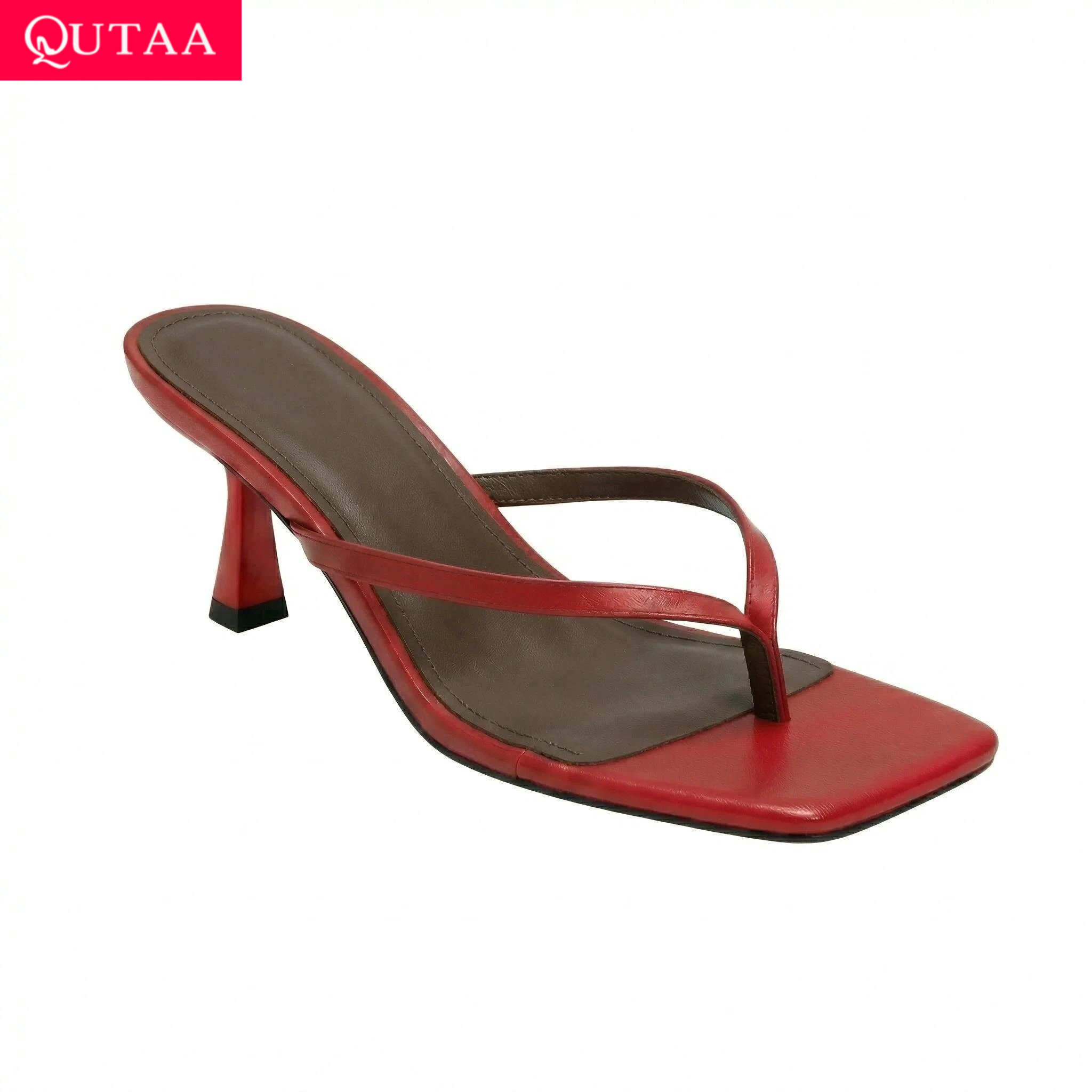 Kitten Heel Women - Модные шлепанцы QUTAA, женские летние сандалии,
