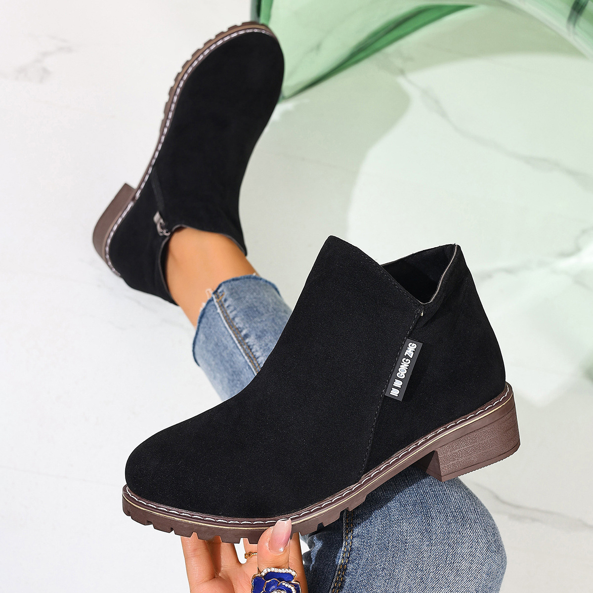 Women Formal Wear With Shoes - Женские осенне-зимние ботильоны с боковой молнией,