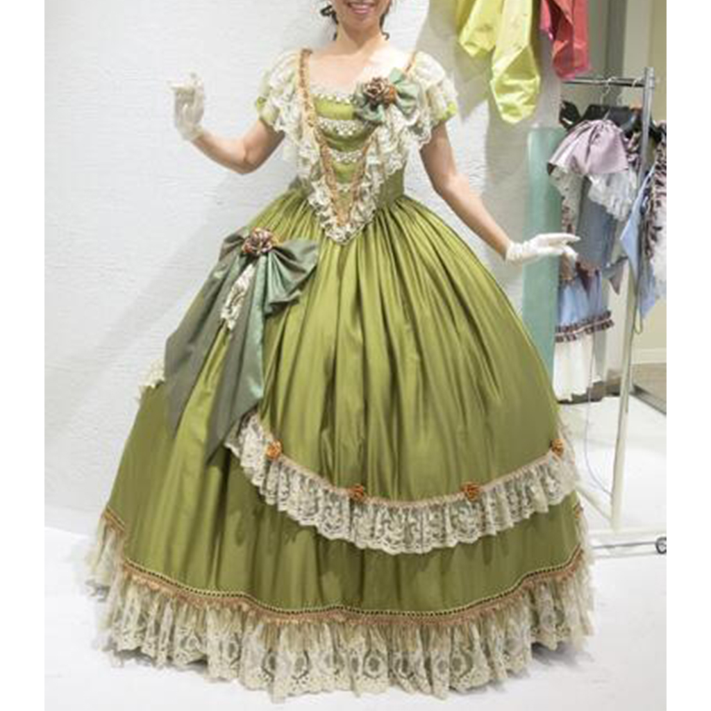 Victorian Women'S Formal Wear - Историческое викторианское зеленое бальное платье принцессы,