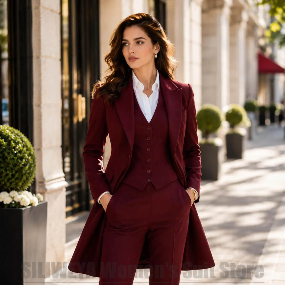Women Formal Wear Office - Модный женский костюм-тройка: элегантный пиджак с