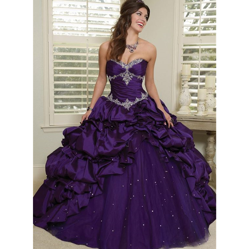 Victorian Women'S Formal Wear - Готическое фиолетовое свадебное платье с кристаллами