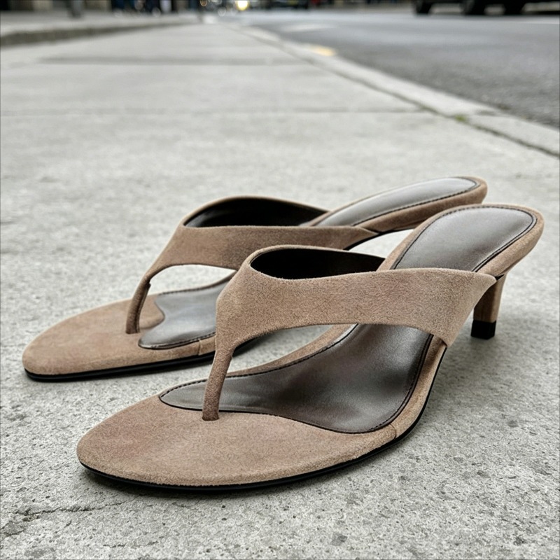 Kitten Heel Women - Модные женские шлепанцы из искусственной замши,