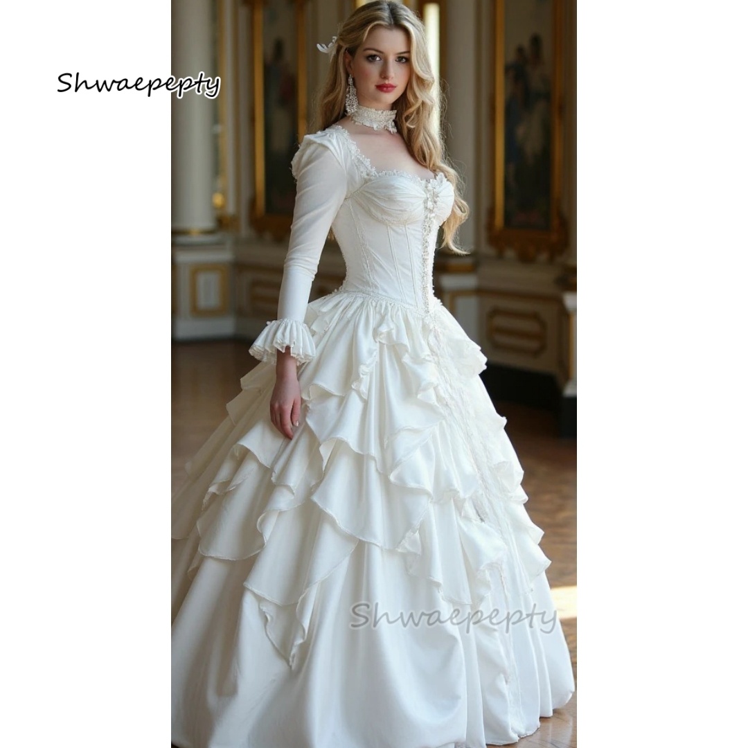 Women Formal Wear M&S - Винтажное викторианское свадебное платье с оборками