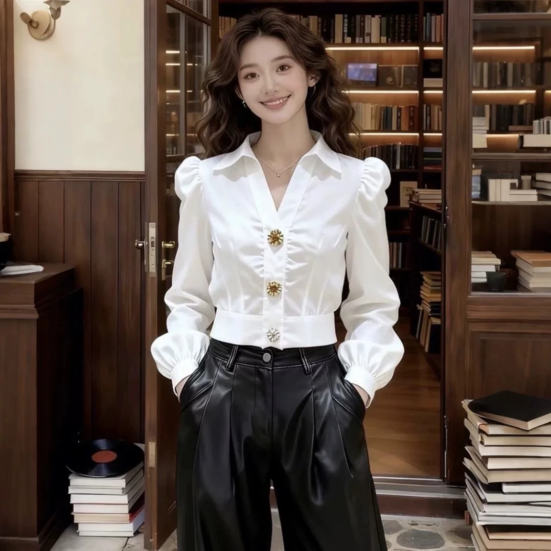 Элегантная белая блузка с V-об – обзор и цена Women Formal Wear White Shirt