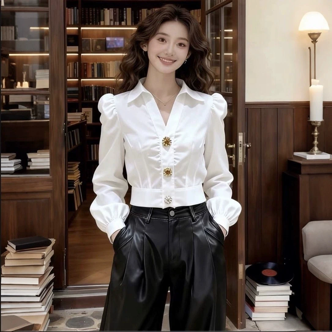 Элегантная белая блузка с V-об – обзор и цена Women Formal Wear White Shirt