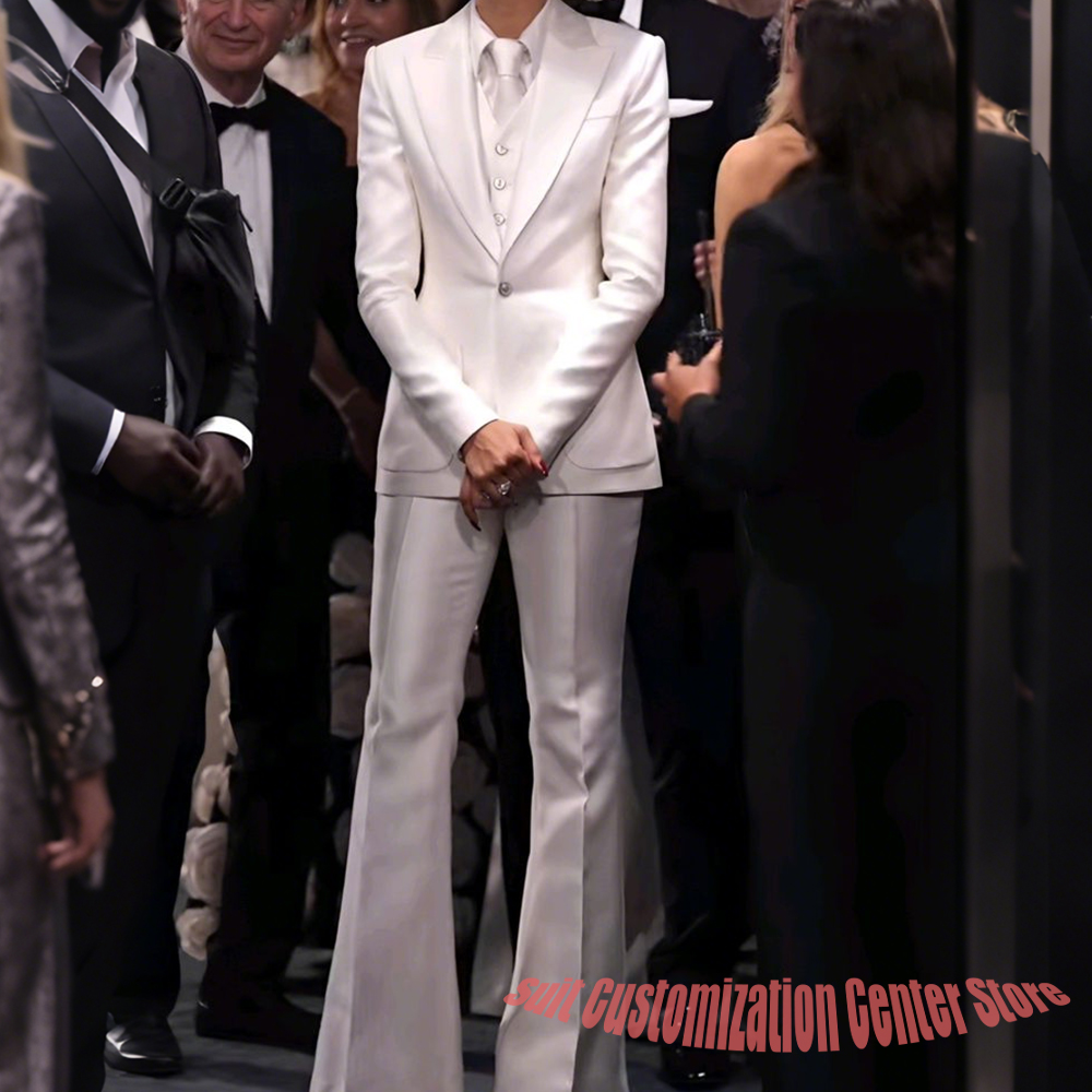 Женский белый атласный костюм  – обзор и цена Women Formal Wear White Shirt