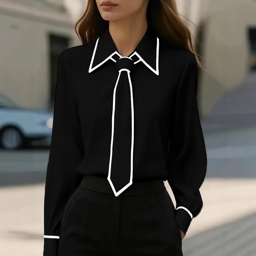 Женская блузка с контрастной о – обзор и цена Women Formal Wear With Tie
